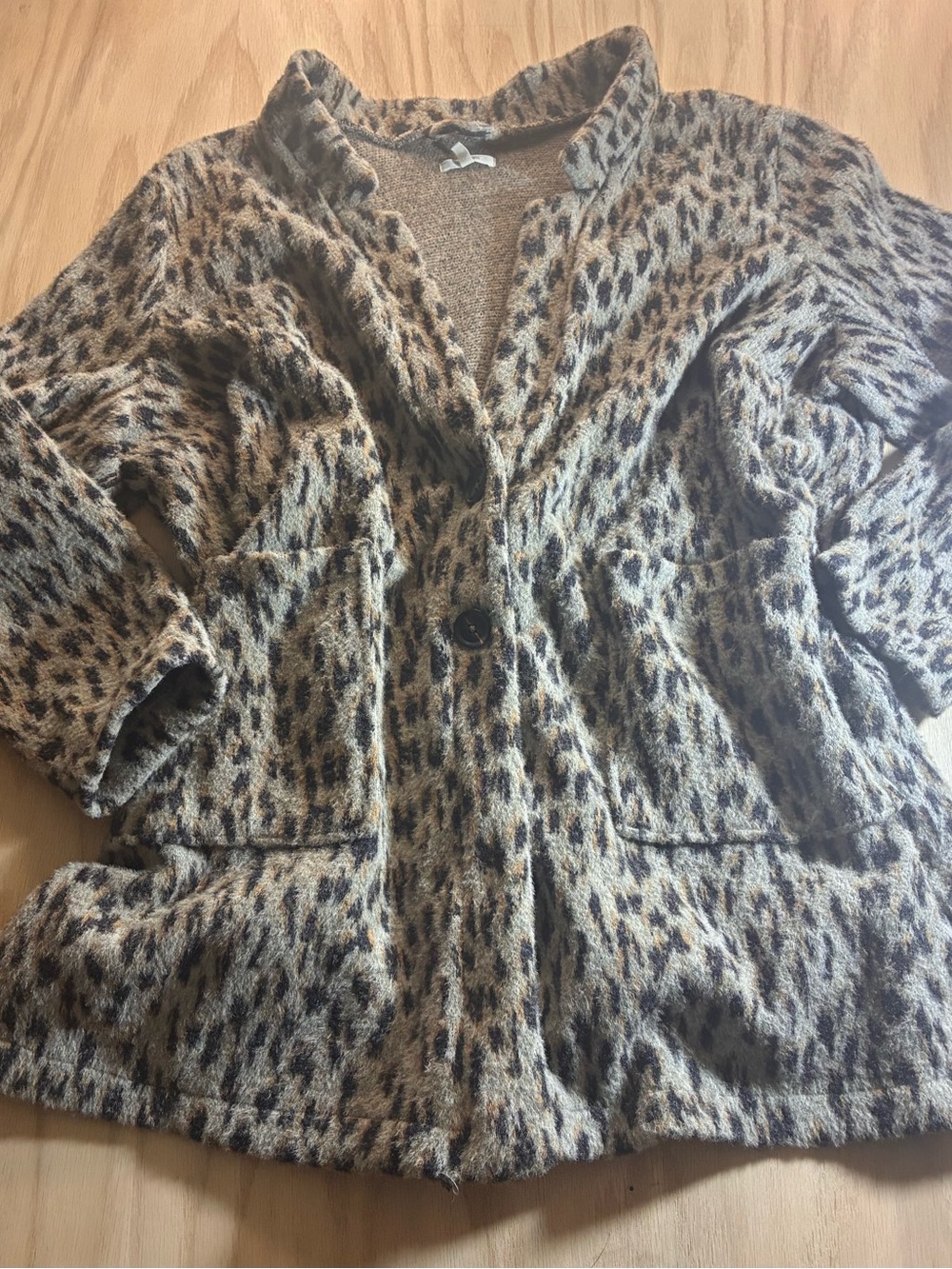 Maurices Leopard Print Cardigan Jacket - Tan/Black 2X